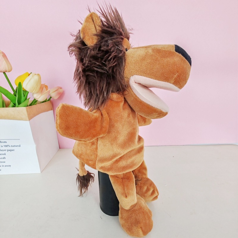 Marioneta de mano con boca móvil, muñeco de peluche para niños, guante de animal de peluche, muñeco de educación temprana para jardín de infantes