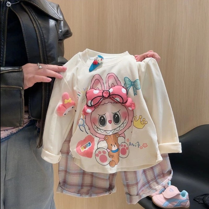 2025新款春秋儿童女童新款韩版卡通立体长袖打底衫宝宝休闲洋气|undefined