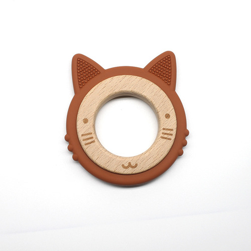 Long-lasting bite-resistant cat pattern tooth gel cross-border exclusive Xun tooth gel baby toy baby toy beech grinding tooth stick