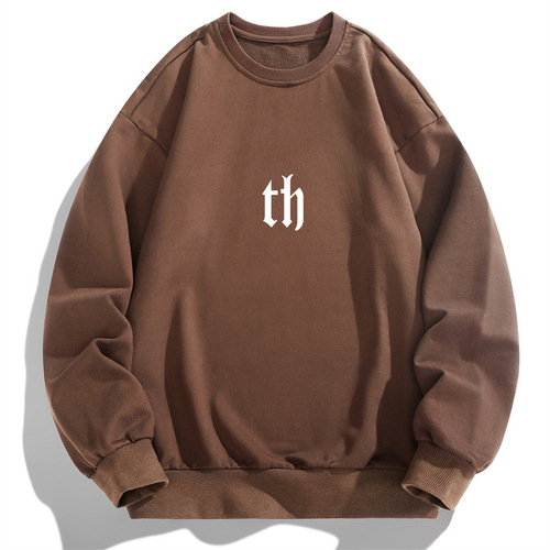 New Spring and Autumn Long-Sleeve T-Shirt Men's Sweatshirt Base Shirt Men's Round Neck Hooded Sweatshirt Men's Casual Simple Matchable