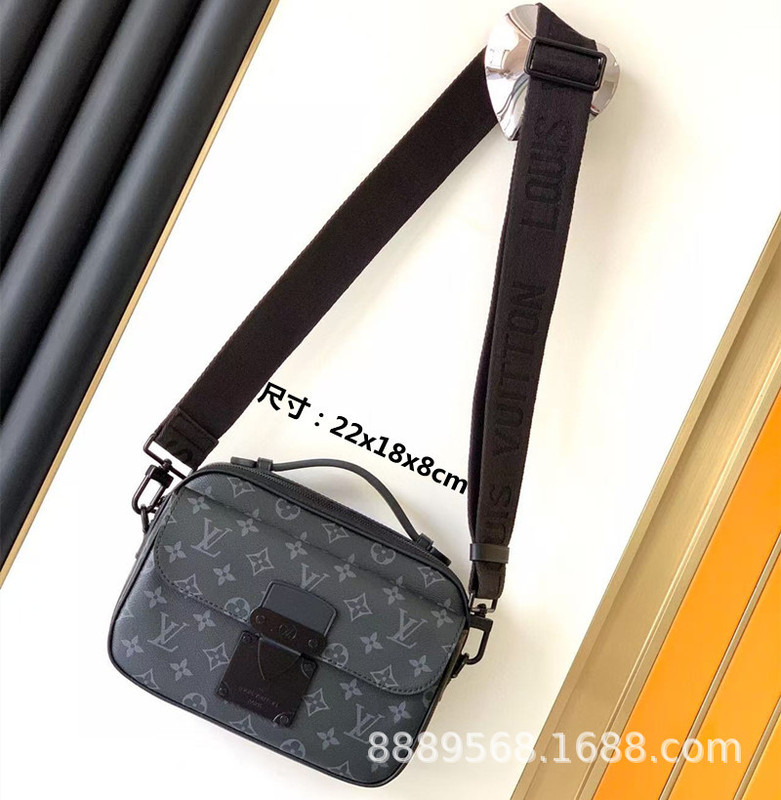 直接供給クロスボーダー m lv メンズバッグレディースバッグブラックウォリアーメッセンジャーバッグ枕バッグチェーンバッグボックスバッグポータブルブリーフケース|undefined