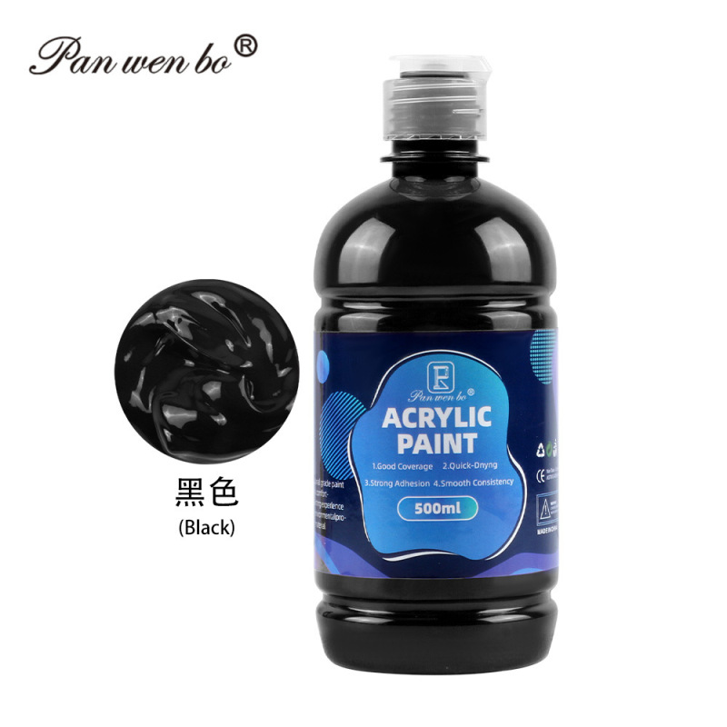 跨境专供丙烯颜料大瓶500ml防水不掉色油画颜料12色按压式批发|undefined