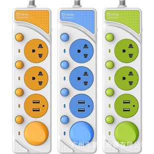 Foreign Trade Export Power Strip with Light and Usbtis Certified Thai Jack Style Single Row Power Strip Xy-2134Usb-D