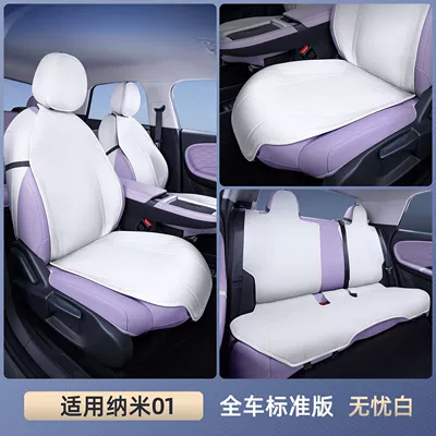 Suitable for Dongfeng Nano 01 Modelə uyğun (Original) oturacaq örtükləri - nano-01-worry-free-white-full-car-seat-cushions-are-breathable-and-wear-resistant-no-specifications