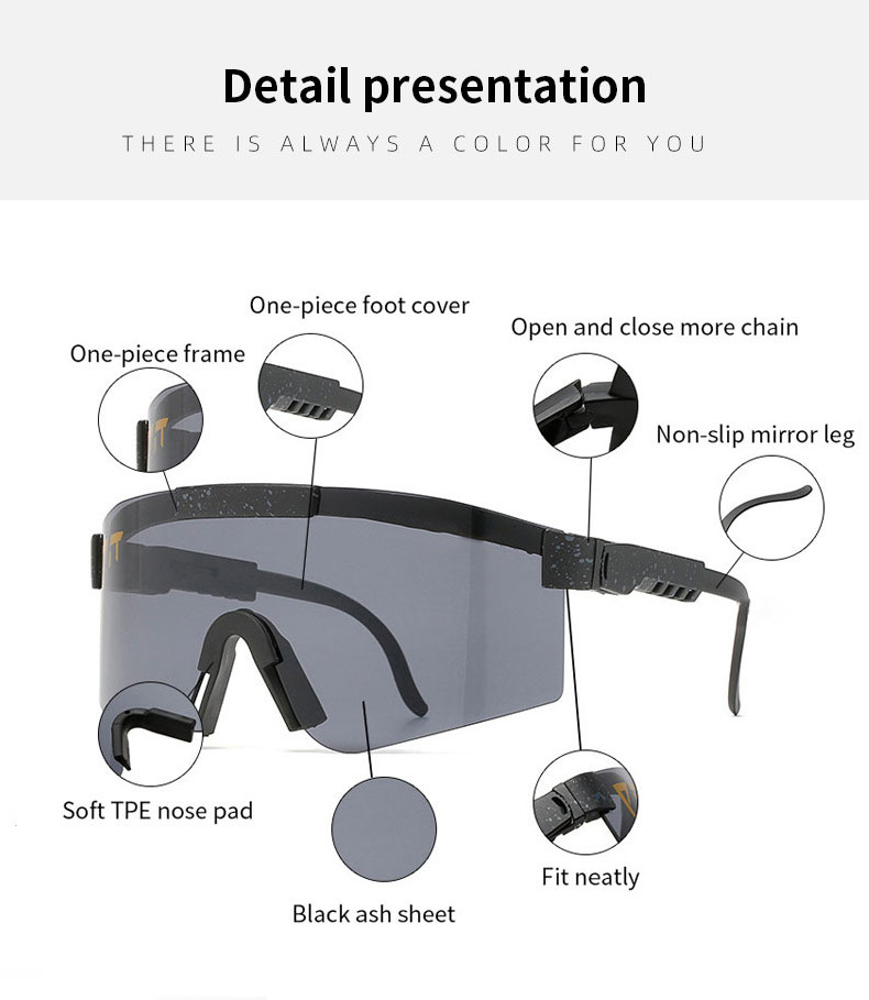 90g Weight Half Frame Glasses Structure Sunglasses Classification Tac, UV400 Protection Lens Material Biker Glasses Style Travel, Fishing Occasion All Seasons Season Unisex Gender Grey, Black Color Exaggerated Punk Streetwear Color Block Tac UV400 Protection Biker Half Frame Sports Sunglasses 无