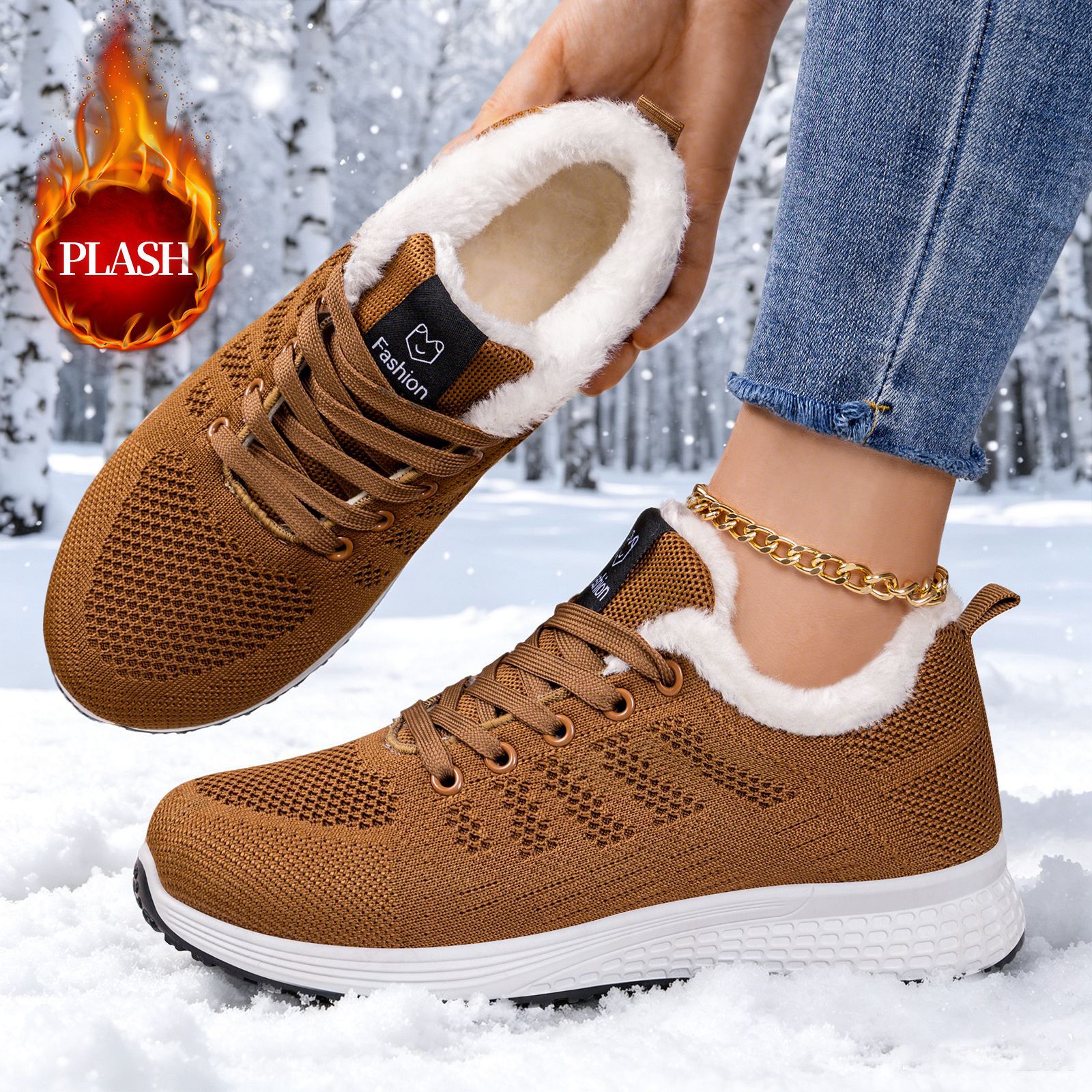 Zapatos de algodón de mujer de invierno transfronterizo nuevos zapatos de mujer más terciopelo grueso antifrío zapatos casuales al aire libre zapatos de caminar cómodos