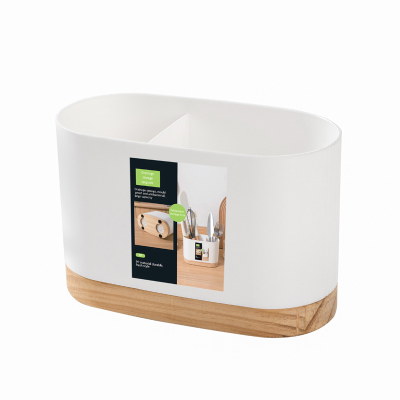 Caja de almacenamiento de utensilios de cocina transfronteriza, vajilla ovalada, palillos, caja de almacenamiento de cuchillo y tenedor, caja de almacenamiento de escritorio, drenaje, multifunción