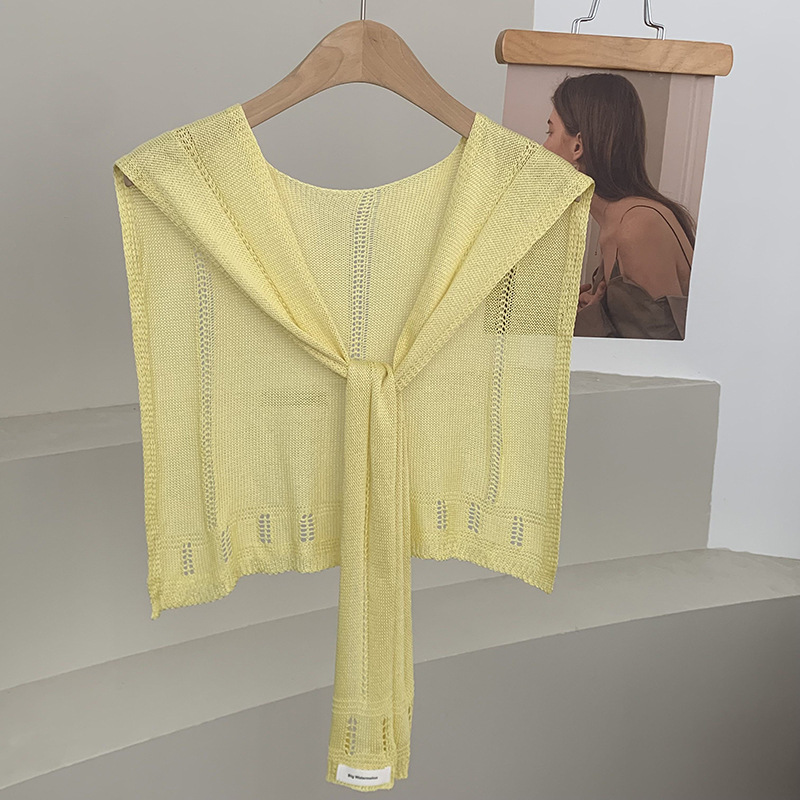 Chal de punto de alta calidad nueva bufanda multiusos en otoño, chal de color sólido con aire acondicionado, chaleco de cuello exterior