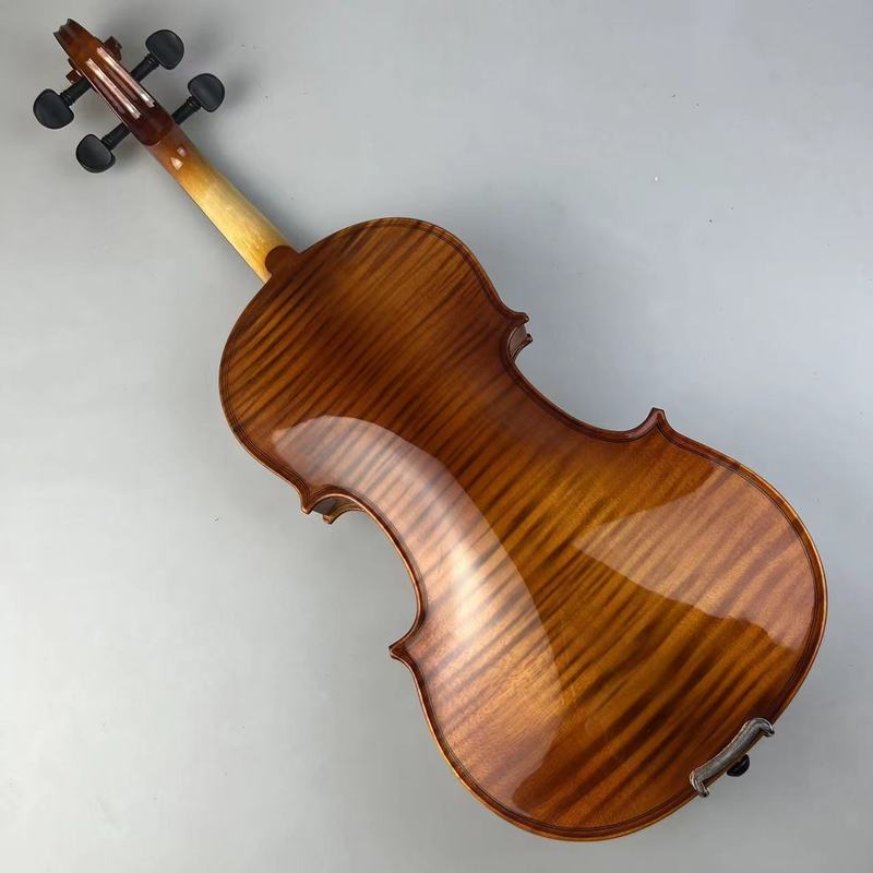 New Solid Wood Craft Single-Board Tiger Pattern Violin for Beginners to Practice Violin Pattern Maple Violin