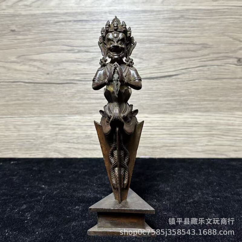 Antique Copperware Collectible Vajra Pestle with Base, New Model Home Living Room Decoration Antique Copperware Collectible Vajra Pestle with Base, New Model Home Living Room Decoration