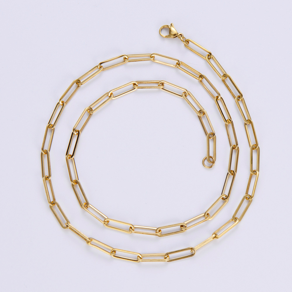 304 Stainless Steel 18K Gold Plated Simple Style Geometric Necklace display picture 3