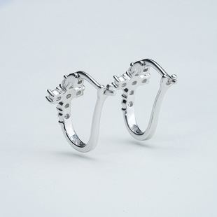 Moissanite S925 Silver Ins Style Ear Clip Earrings Women's Korean Fashion Stylish Micro-Embellished Jewelry Cross-Border Export