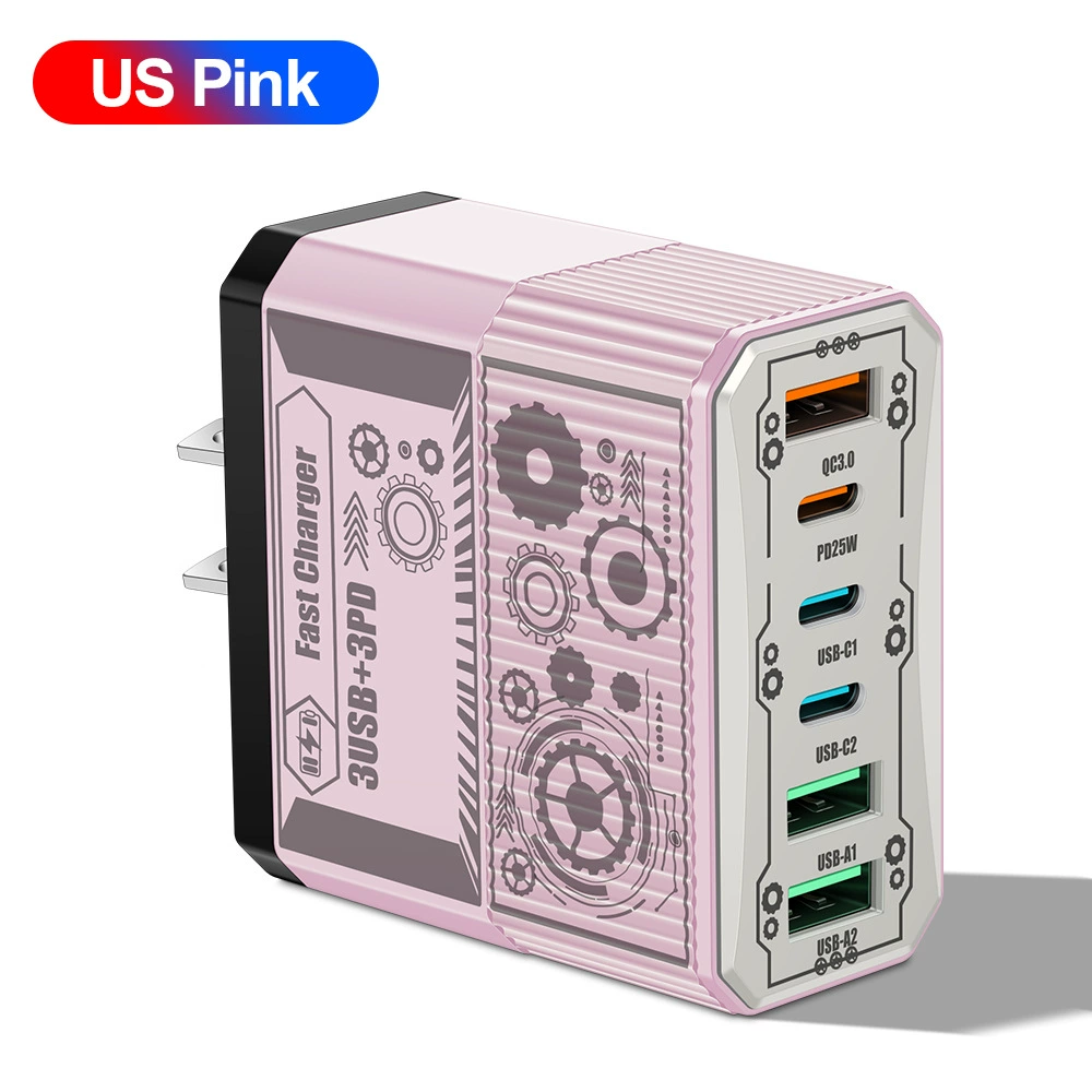 6-в-1 зарядное устройство Mecha BK304, QC3.0 многопортовое USB с PD25W, варианты вилок EU/US/UK