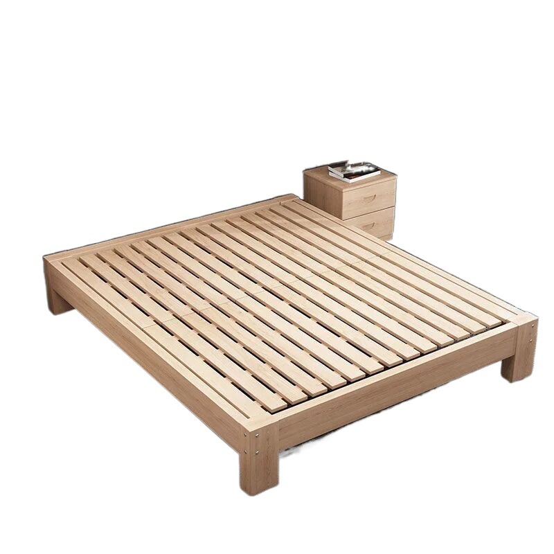 Cama de madera maciza de haya 1,8 m cama individual simple cama individual 1,5 m cama con dosel tatami fábrica simple una pieza al por mayor