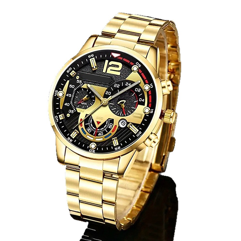 Reloj de hombre de comercio exterior nuevo reloj de hombre de moda de negocios calendario de correa de acero relojes de pulsera no mecánicos relojes de cuarzo