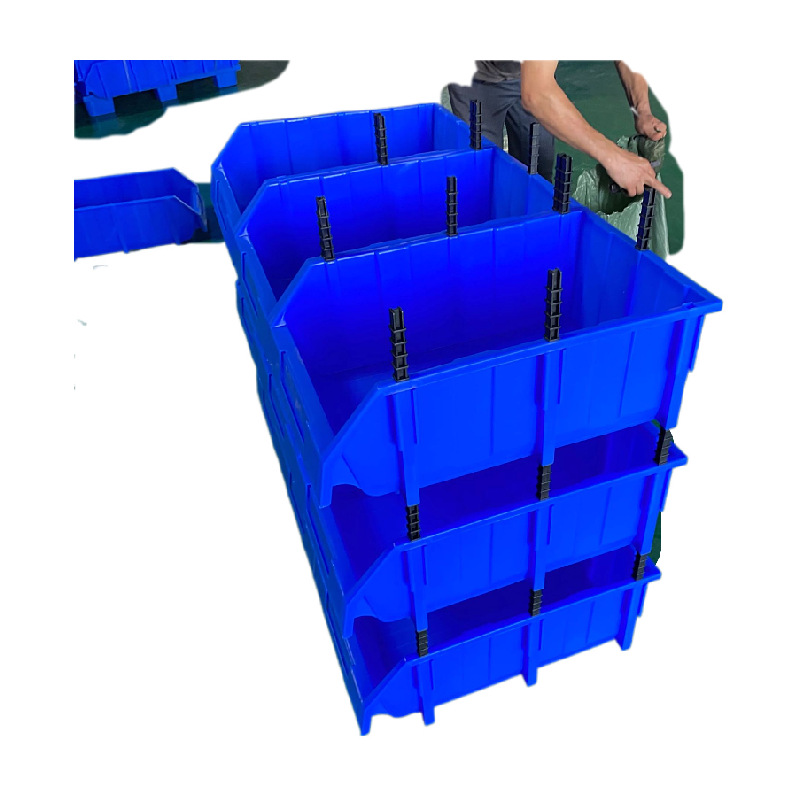 厂家现货冷库货架框  斜口塑胶筐 五金电子元件筐 分类储物框