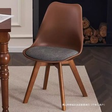 实木布艺家用餐椅靠背椅卧室电脑椅化妆椅简约北欧风洽谈会议椅