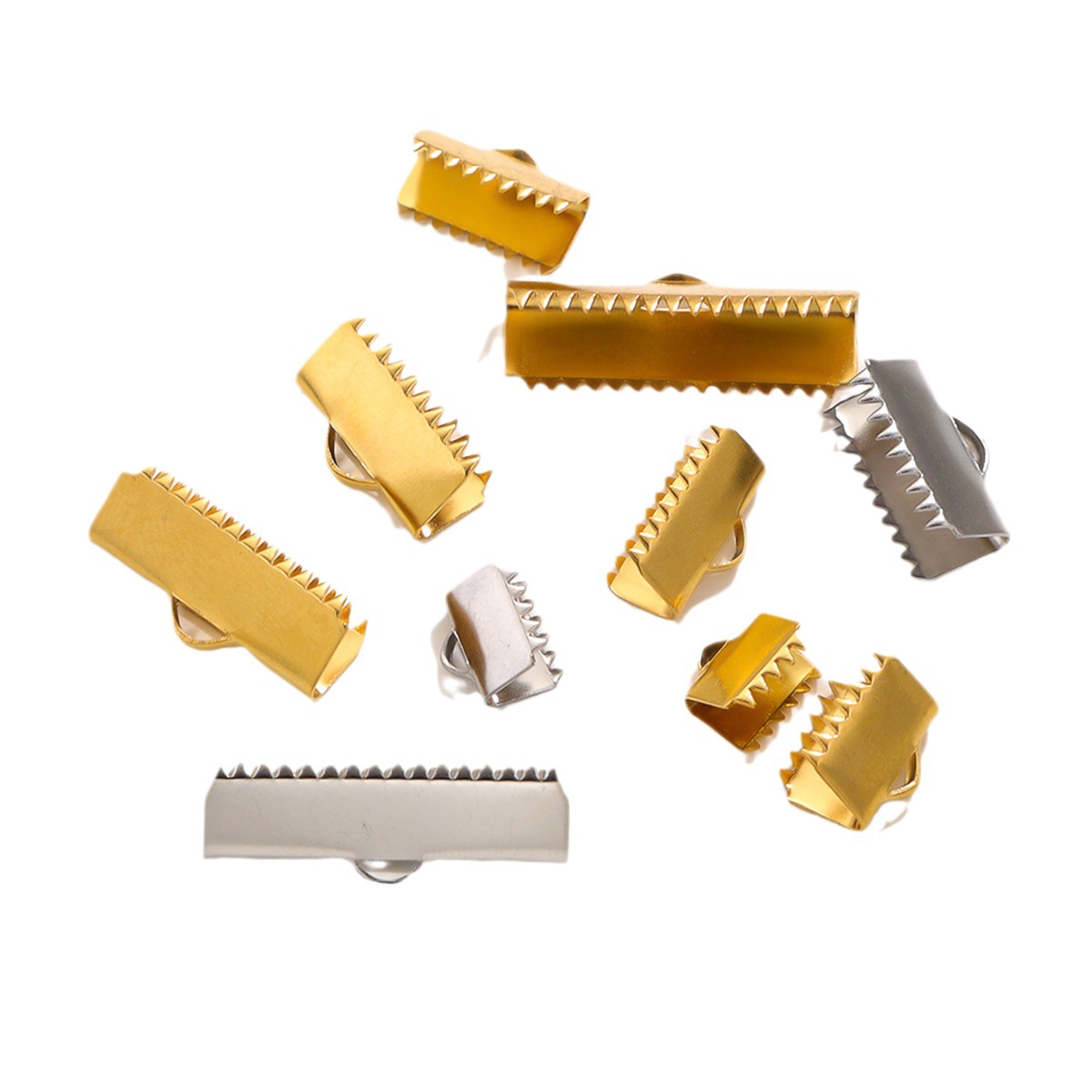 Acero inoxidable rizado grano hebilla punta hebilla acero titanio DIY joyería pulsera clip collar pulsera conector accesorios al por mayor