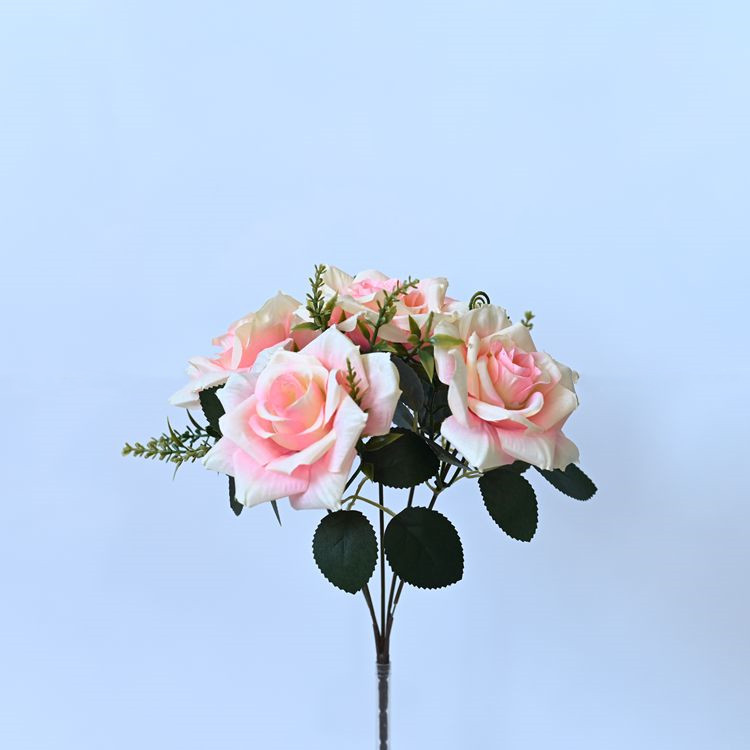 Simulación de rosas de 5 cabezas de rosas de bordes de boda fotografía decoración decorativa accesorios para el hogar flores de simulación flores falsas rosas