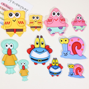 Explosive Large-size Patrick Spongebob Soft Rubber Accessories diy Phone Case Refrigerator Shoe Buckle PVC Hairpin Material