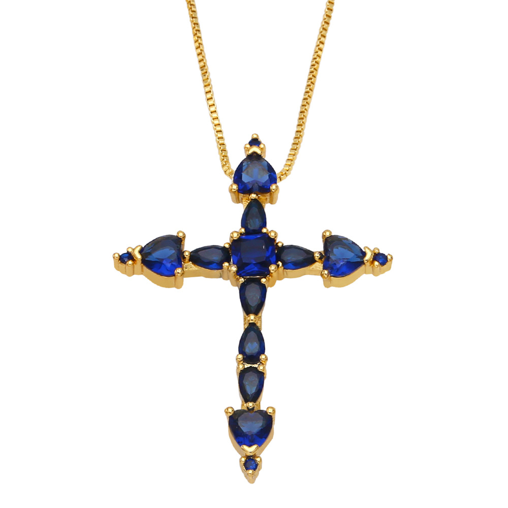 Fashion Copper Cross Necklace Zircon Copper Necklaces