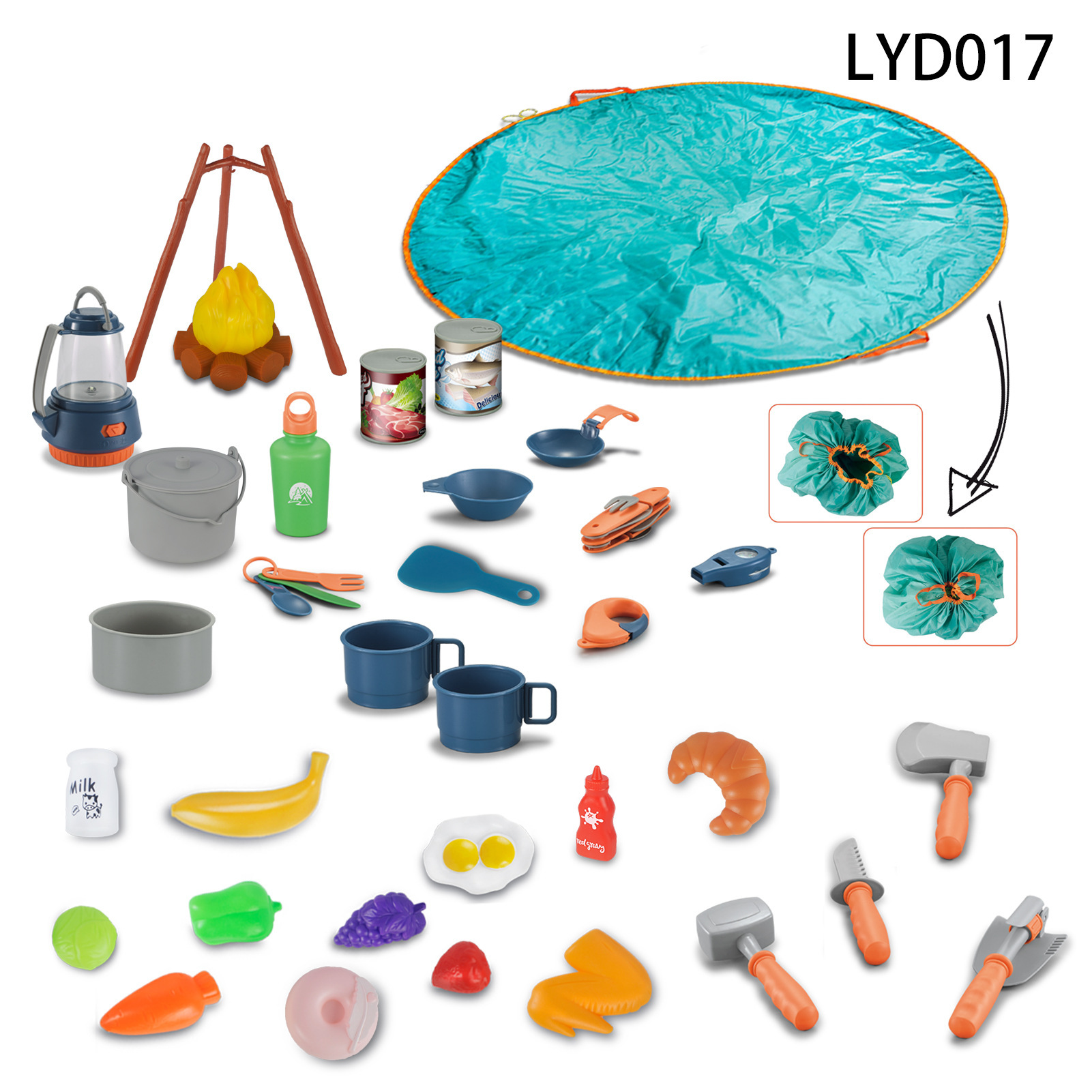Juego de vajilla educativa para niños, para camping, picnic, con walkie-talkies, utensilios de cocina, para jugar al aire libre.