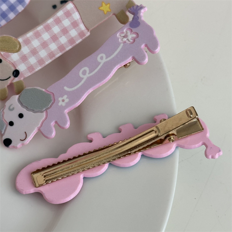 Forcina per capelli a forma di cucciolo, dolce, ragazza dei cartoni animati, a forma di cuore, a forma di becco d'anatra, lunga, con frangia, fermaglio per capelli spezzati, accessori per capelli Nuovo_voghion.com