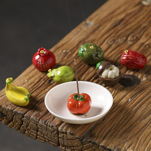 Handmade ceramic simulation fruit incense thread incense creative ornaments tea ceremony incense point incense device incense burner line incense holder