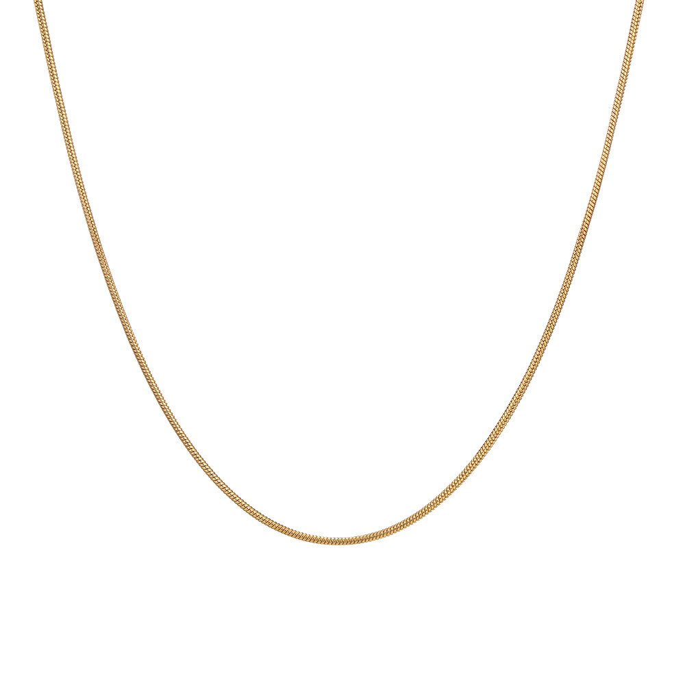 Titanium Steel Round Snake Bone Necklace Simple Unisex Chain_voghion.com