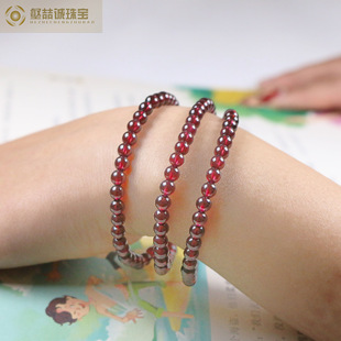 Natural wine red garnet bracelet wine red garnet multi-ring bracelet crystal jewelry manufacturers wholesale