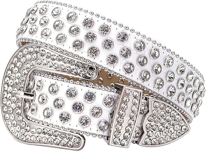 Cinturón de las mujeres remache aleación rhinestone diamante pin hebilla conjunto de tres piezas punk estilo europeo y americano hip hop moda caliente al por mayor