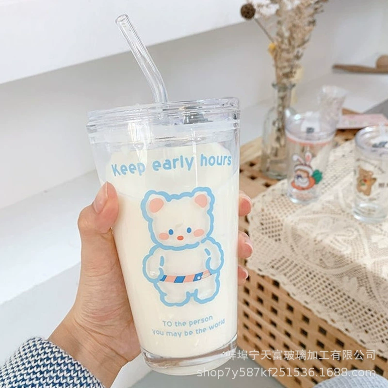 Cartoon glass hairpins, creative cute straw for office, wholesale