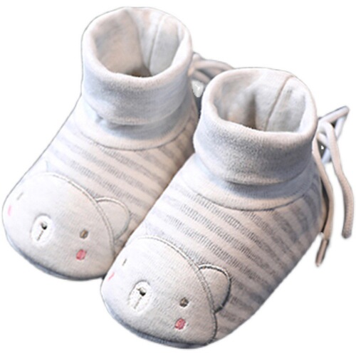 Newborn Baby Shoes Spring and Autumn Soft Sole 0-3 Months 6-8 Male and Female Baby Pre-Walking Shoes and Socks Winter Thick Non-Slip