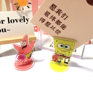 Cute Spongebob Pai Da Xing Li Brand Desktop Small Ornaments Desktop Decoration Acrylic Cartoon Li Brand Clip Doll