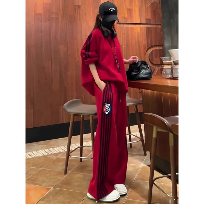 欧货大码2025新秋季时尚运动服两件套宽松显瘦休闲卫衣套装女胖mm|undefined