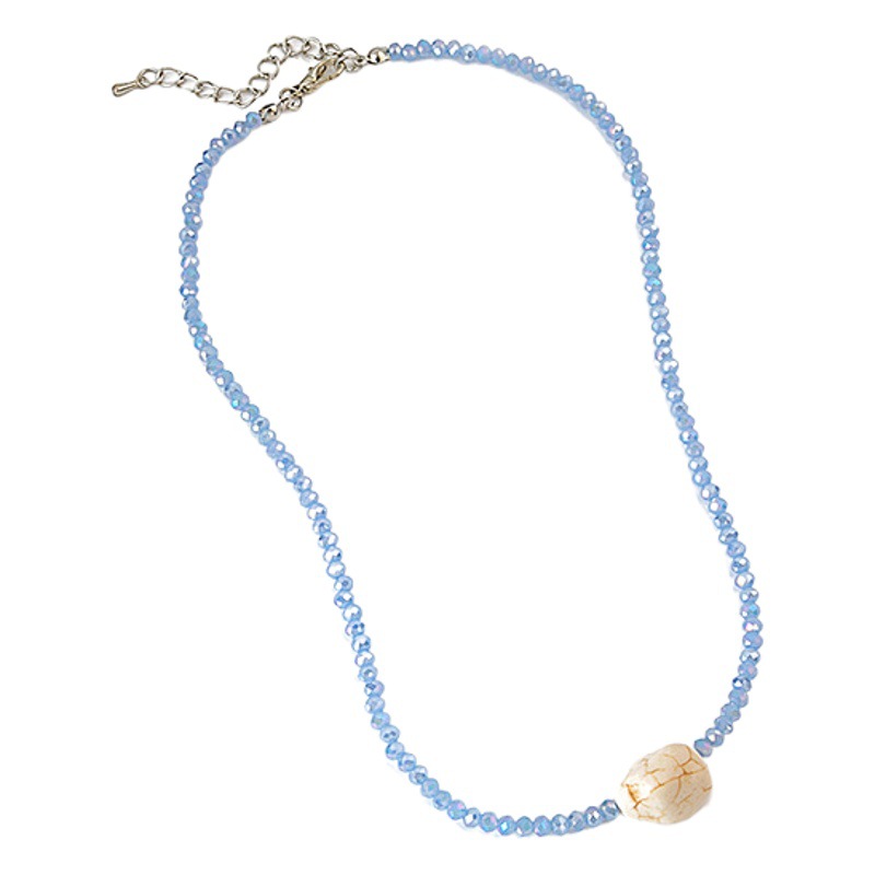 INS color caramelo con cuentas collar apilado vintage contraste color barroco perla Tulip colgante clavícula cadena femenina