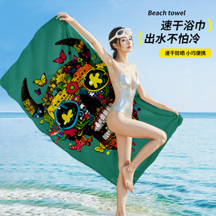 Manufacturers in stock large size 100*180 quick-drying printed beach towels for men and women with absorbent sports towels wholesale
