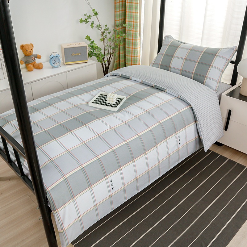 Juego de algodón de tres piezas para dormitorio de estudiantes, juego de seis piezas de algodón puro, funda de edredón, litera, kit de dormitorio, compra al por mayor