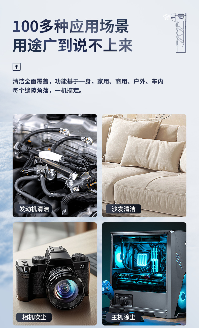 Cross-Border Supply of Vehicle-Mounted Emergency Starting Power Supply, High-Speed Turbine Brushless Motor, Violent Fan, Violent Blowing Vacuum Cleaner