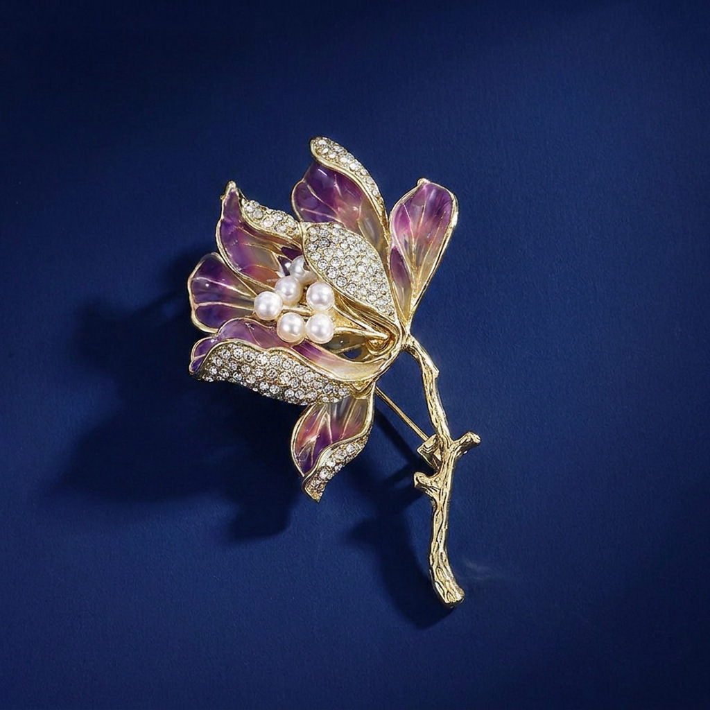 Luxury Begonia Flower Brooch, Niche High-End Waist-Cinching Buckle, Ancient Style Corsage, Anti-Slip Clothing Pin