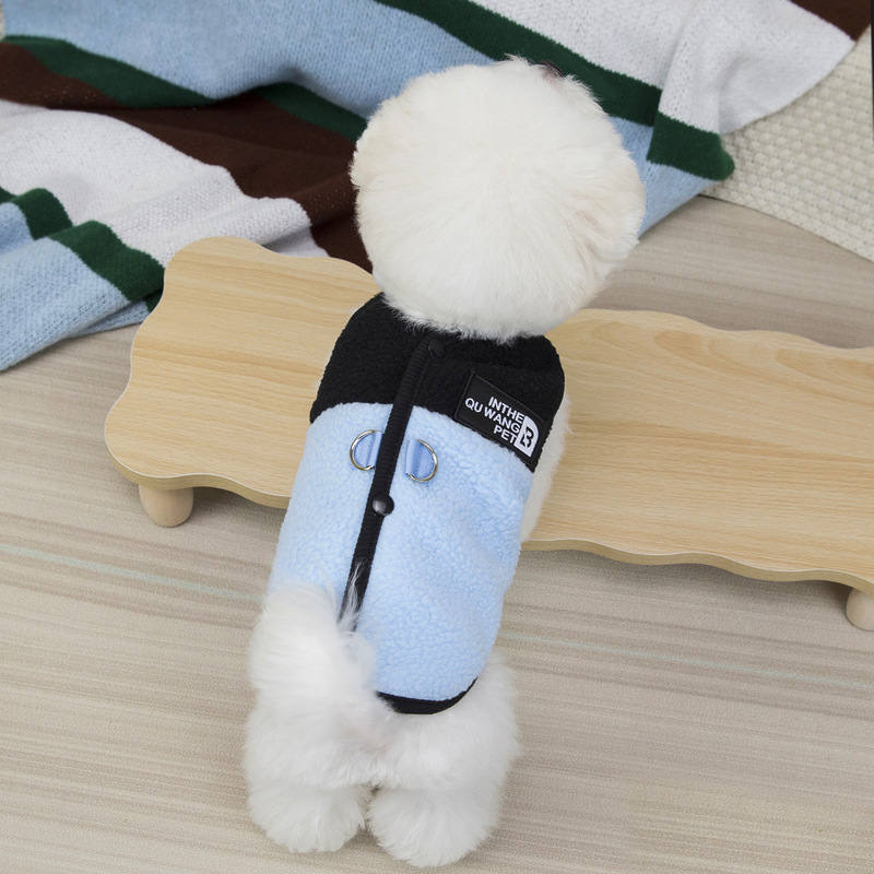 宠物服装小型犬狗衣服猫咪秋冬保暖舒适新款批发25羊羔绒背心撞色|undefined