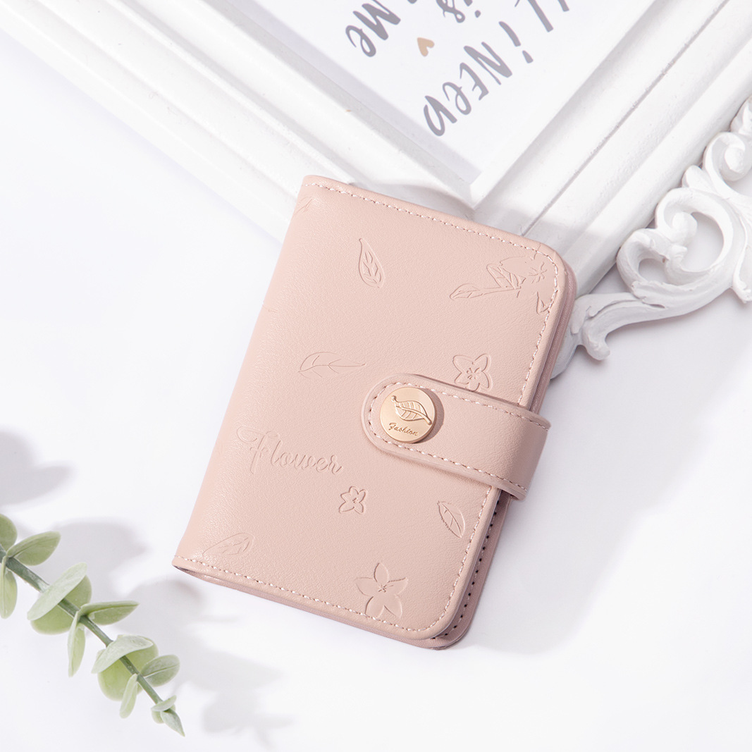 2026 New Simple Card Holder for Women, Multi-card Slot, Compact and Ultra-thin, Cute Embossed Student Card Holder for Girls
