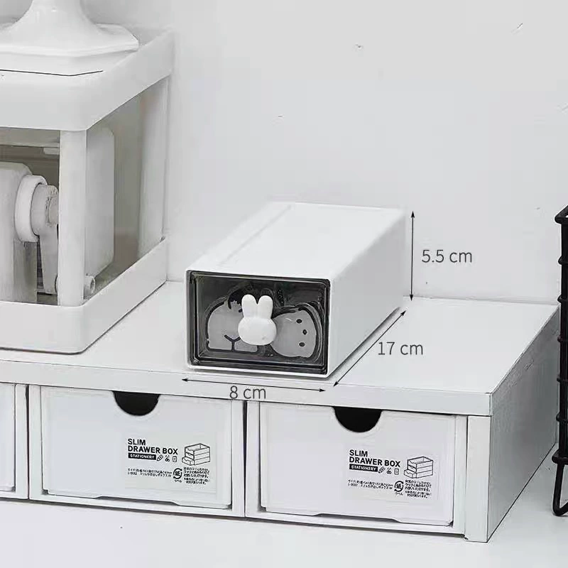 Combination Drawer Organizer Box, HIPS+PS+PP Desktop Storage, 23.5×17.5×8.5 cm
