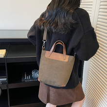 大容量复古手提包包女秋冬新款休闲百搭单肩斜挎包休闲通勤水桶包
