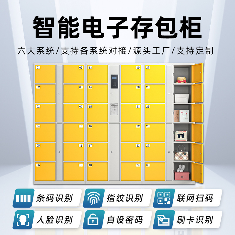 Supermarket Electronic Bag Storage Cabinet Shopping Mall School Barcode Fingerprint Face Recognition Examination Room Driving School Card Swiping Smart Locker