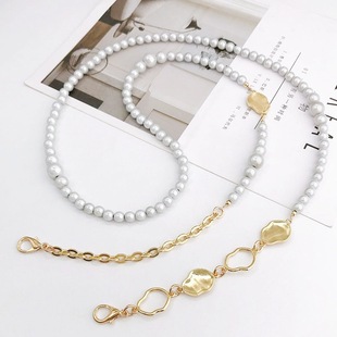 New Mobile Phone Crossbody Chain Metal Mobile Phone Clip Chain Long Pearl Lanyard Shell Lanyard Anti-loss Backpack Type
