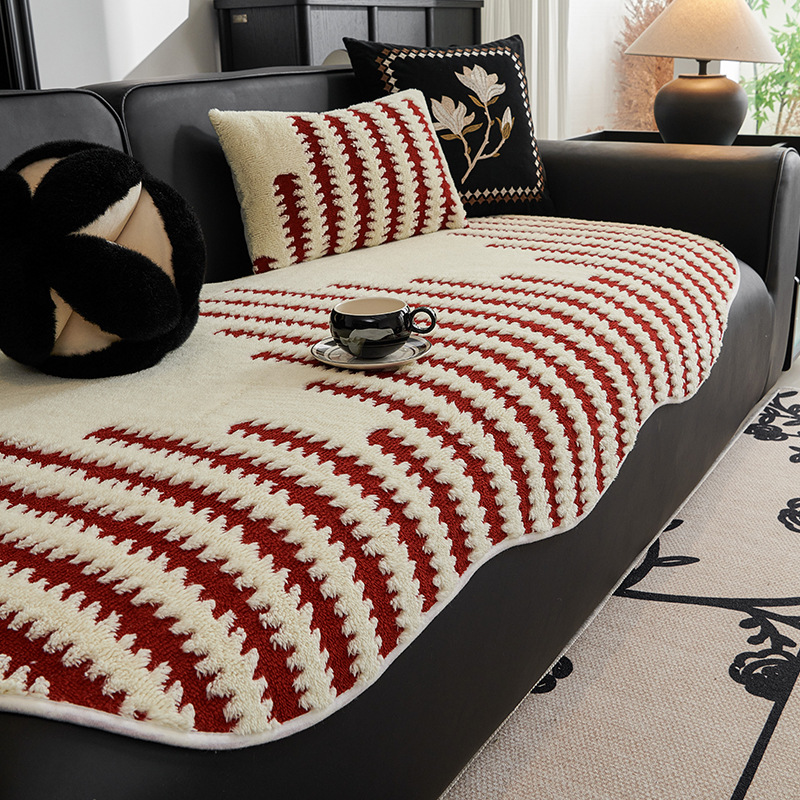 2025 nuevo otoño y invierno Navidad sofá de peluche cubierta de sofá cubierta de cubierta toda una cubierta de cubierta gruesa cubierta de cubierta de toalla para sentarse