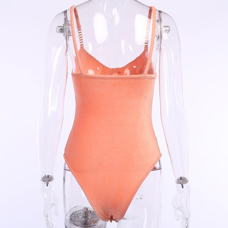Backless Sleeveless Jumpsuit   New Patchwork Peach Long Sleeve Midriff Outfit Sunscreen Slim-Fit Bottoming Shirt in Bodysuits