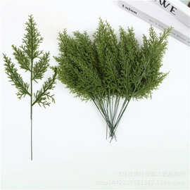 跨境专供仿真松针枝五叉立体塔松枝圣诞节圣诞圈装饰PE松柏枝批发