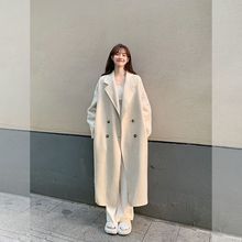 秋冬中长款过膝小香风毛呢外套女感洋气小个子呢子大衣潮